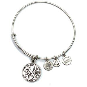 Alex and Ani Charm Bracelet Silver Gold Finish - Expands 2"- 3.5"